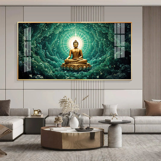 Tranquil Cloud Buddha Premium Acrylic Horizontal Wall Art