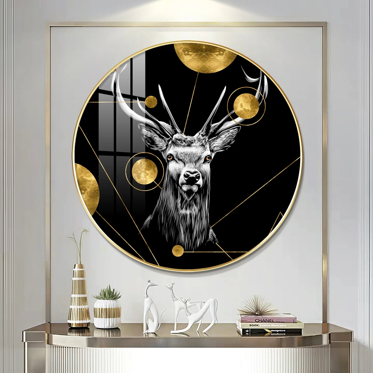 Regal Stag Premium Acrylic Round Wall Art