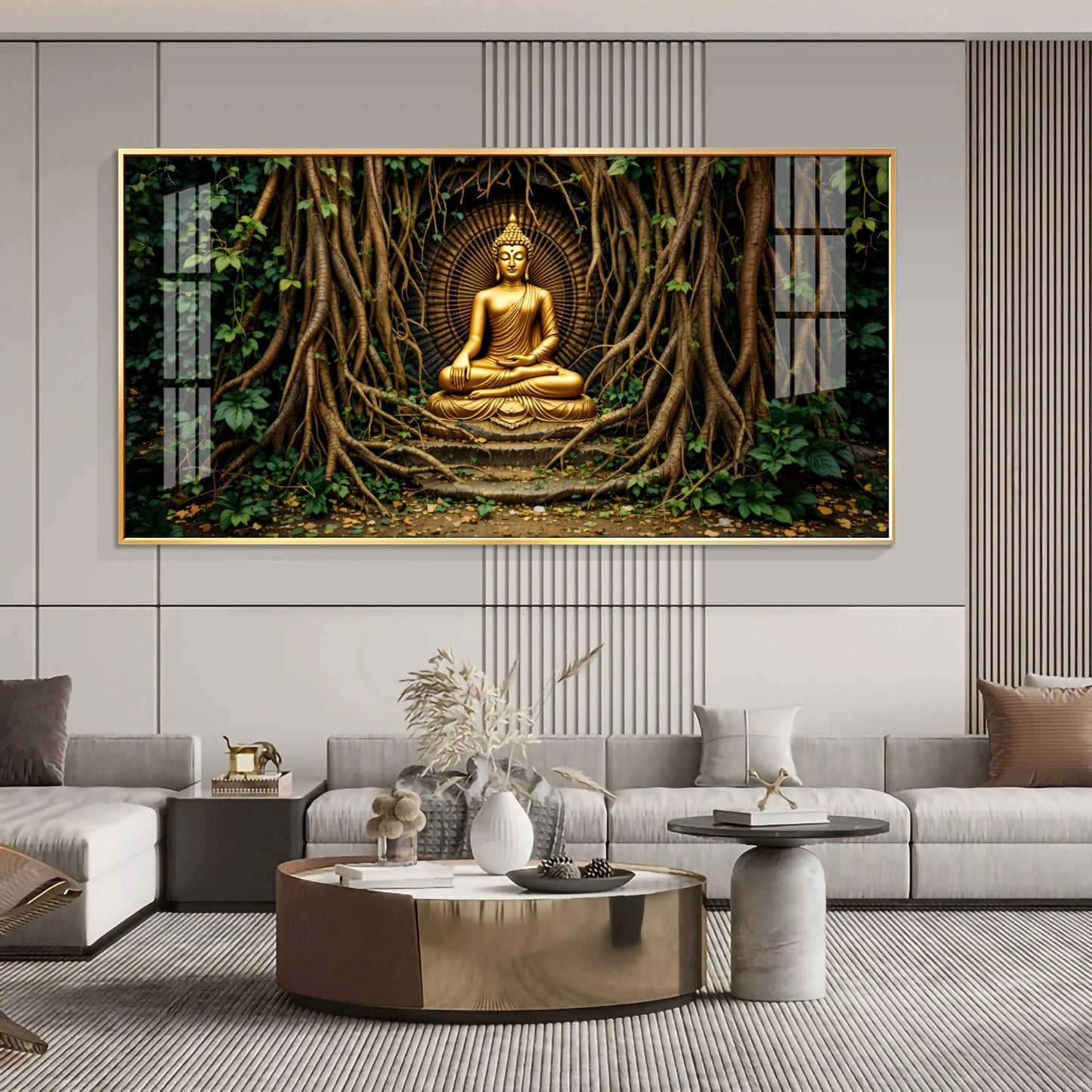 Buddha's Cosmic Refuge Premium Acrylic Horizontal Wall Art