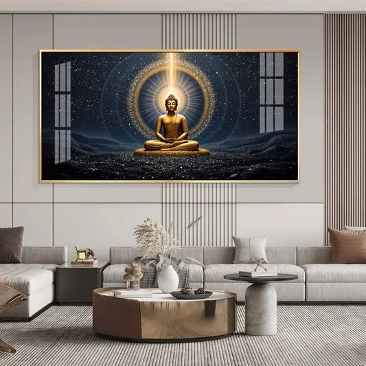 Radiant Buddha Reflection Premium Acrylic Horizontal Wall Art