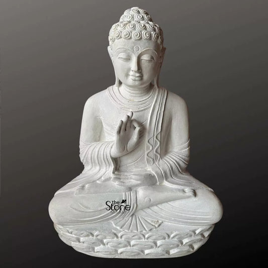 2 Feet White Buddha Statue