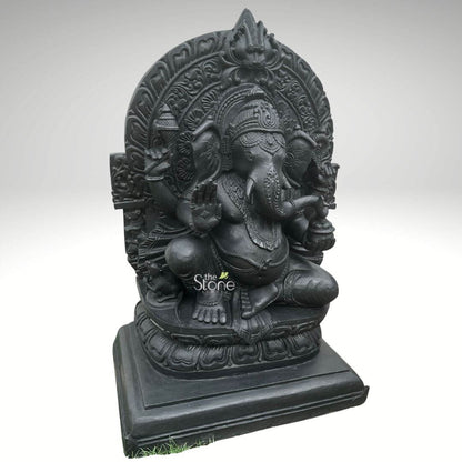 Black Stone Ganesha Murti 30″