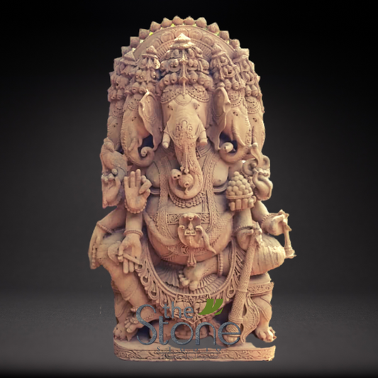 Five Headed Ganesh Sandstone Statue 5ft