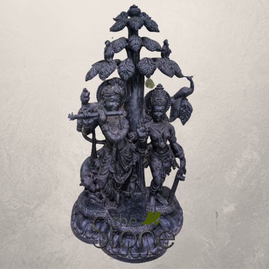 Radha Krishna Statue in Black Stone 3ft