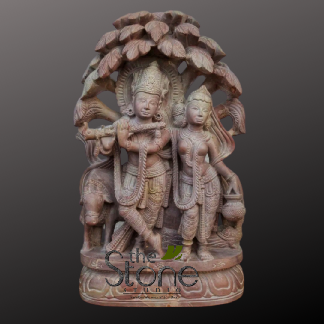 Radha Krishna Statue in Soap Stone 12″