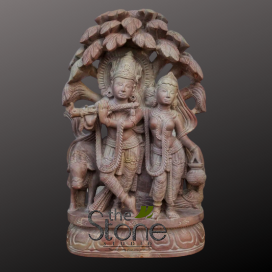 Radha Krishna Statue in Soap Stone 12″