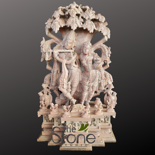 Radha Krishna Statues in Soap Stone 2ft