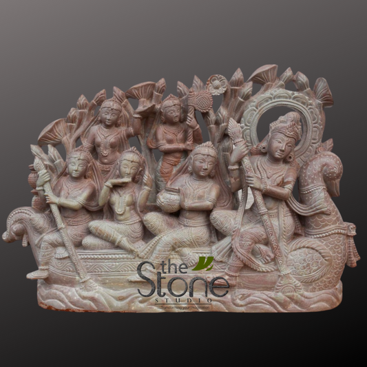 Krishna Sculpture Rowing a Boat 9.5″