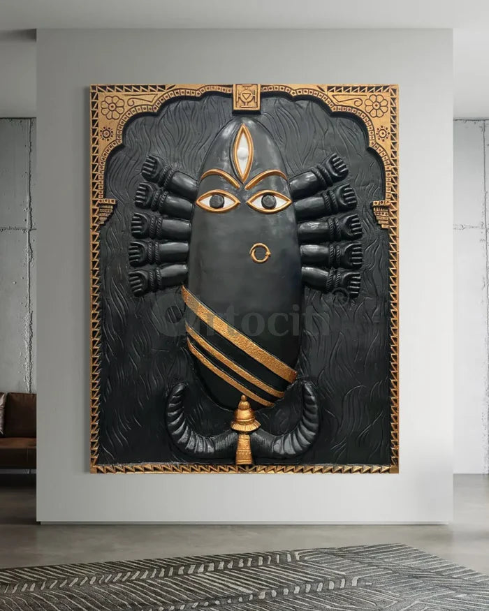 Linga Bhairavi 3D Relief Mural Wall Art
