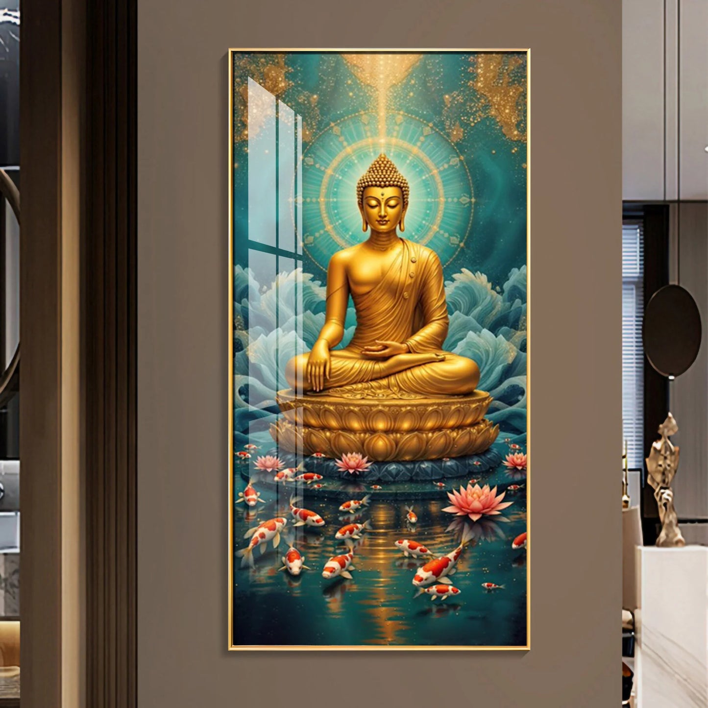 Calm Buddha Musing Premium Acrylic Vertical Wall Art