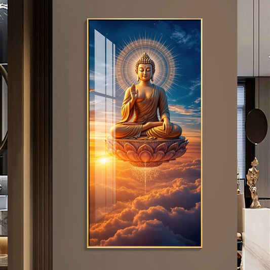 Buddha In The Clouds Premium Acrylic Vertical Wall Art