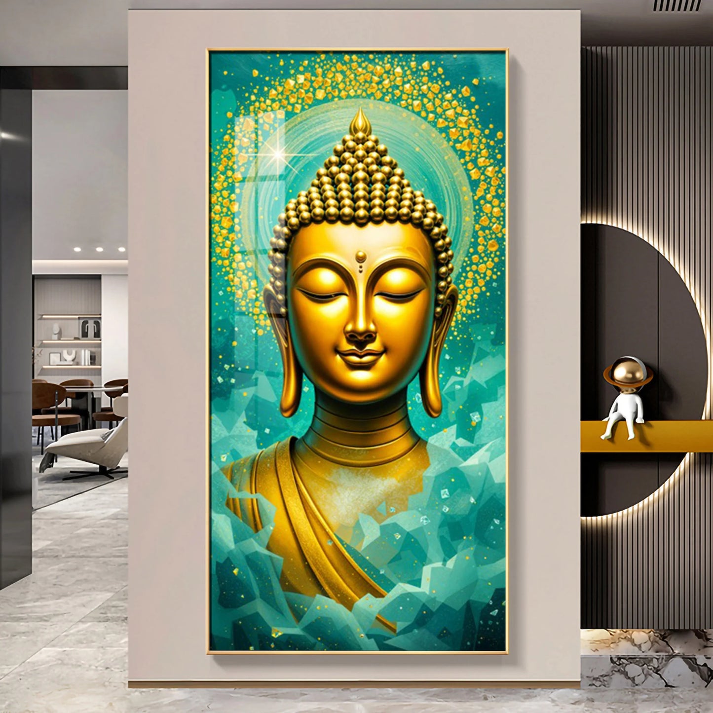Contemporary Buddha Essence Premium Acrylic Vertical Wall Artq