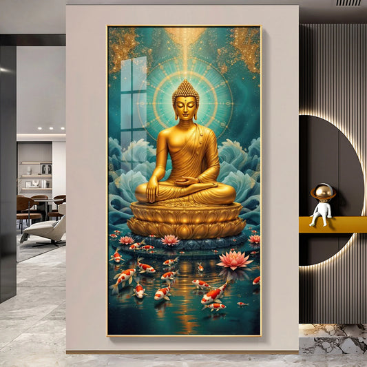 Calm Buddha Musing Premium Acrylic Vertical Wall Art