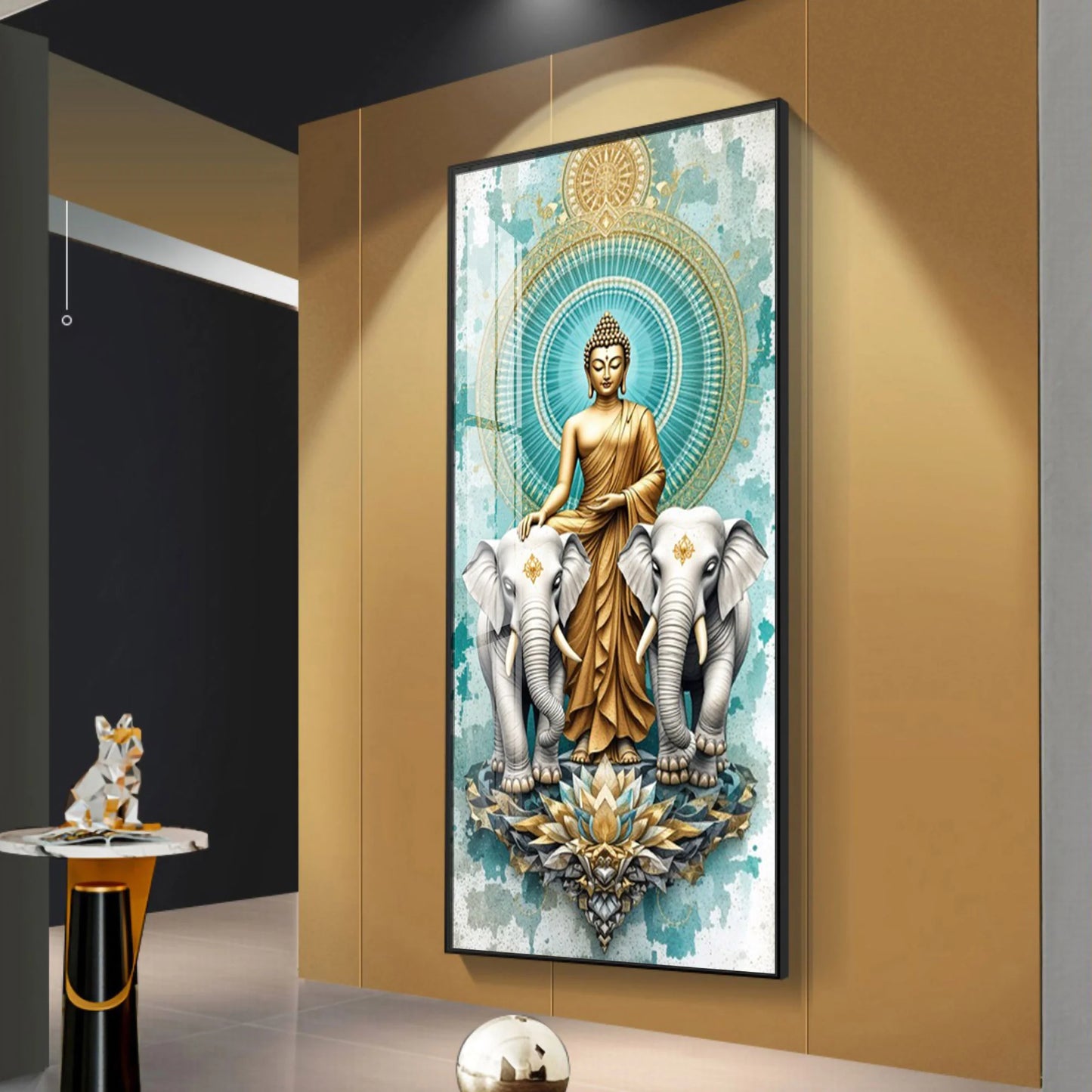 Elephants Mural Premium Acrylic Vertical Wall Art