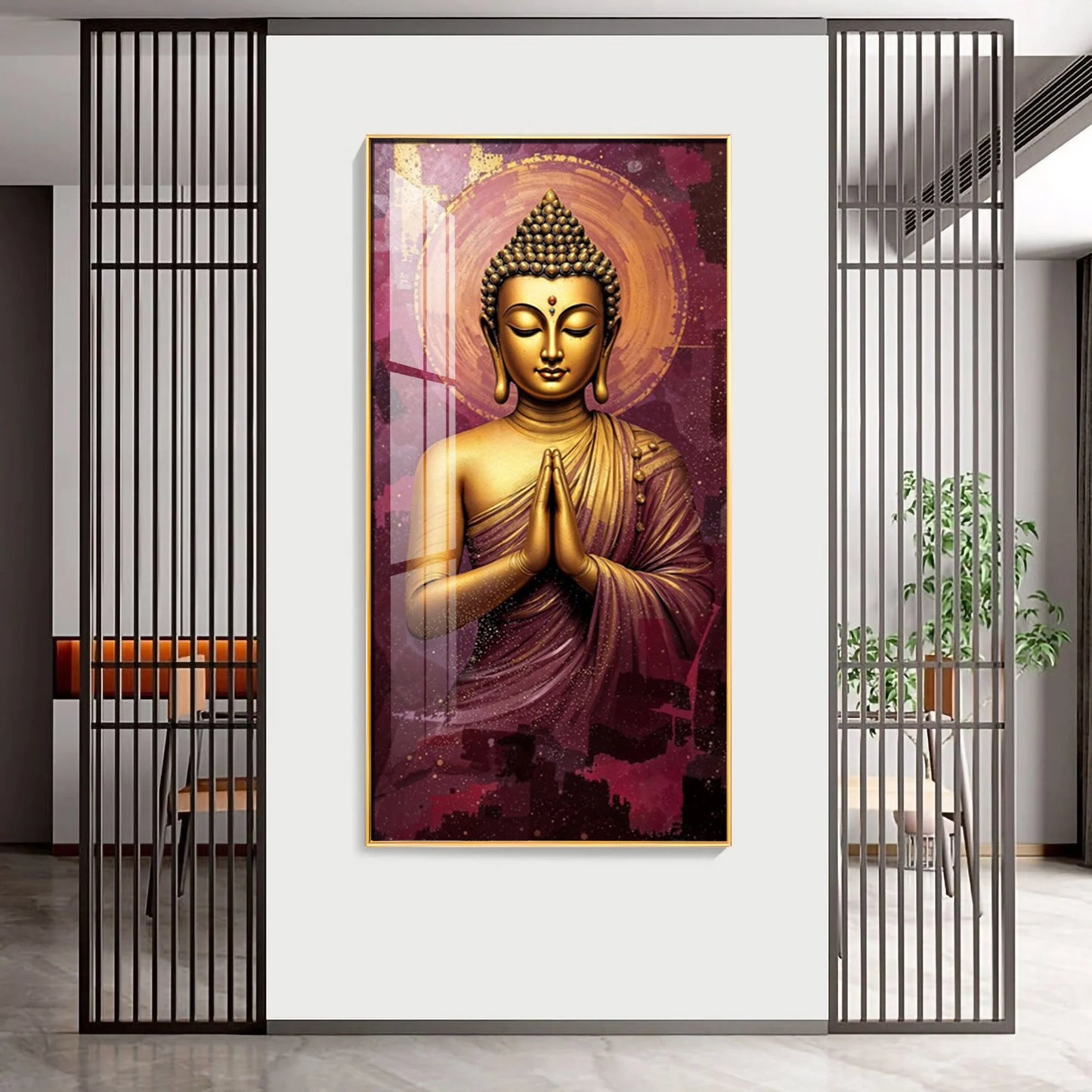 Buddha Is Praying Premium Acrylic Vertical Wall Art