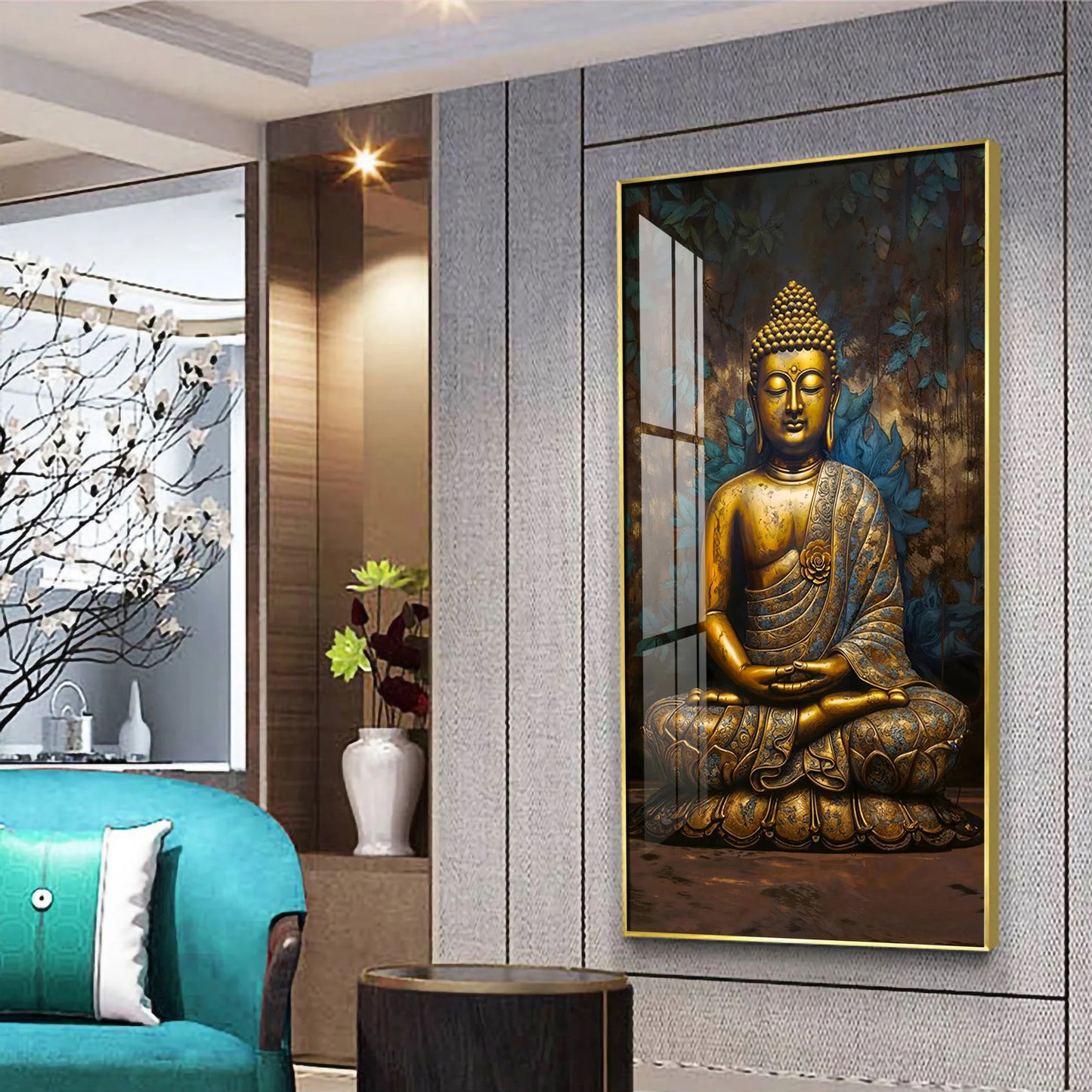 Tranquil Vista Buddha Premium Acrylic Vertical Wall Art