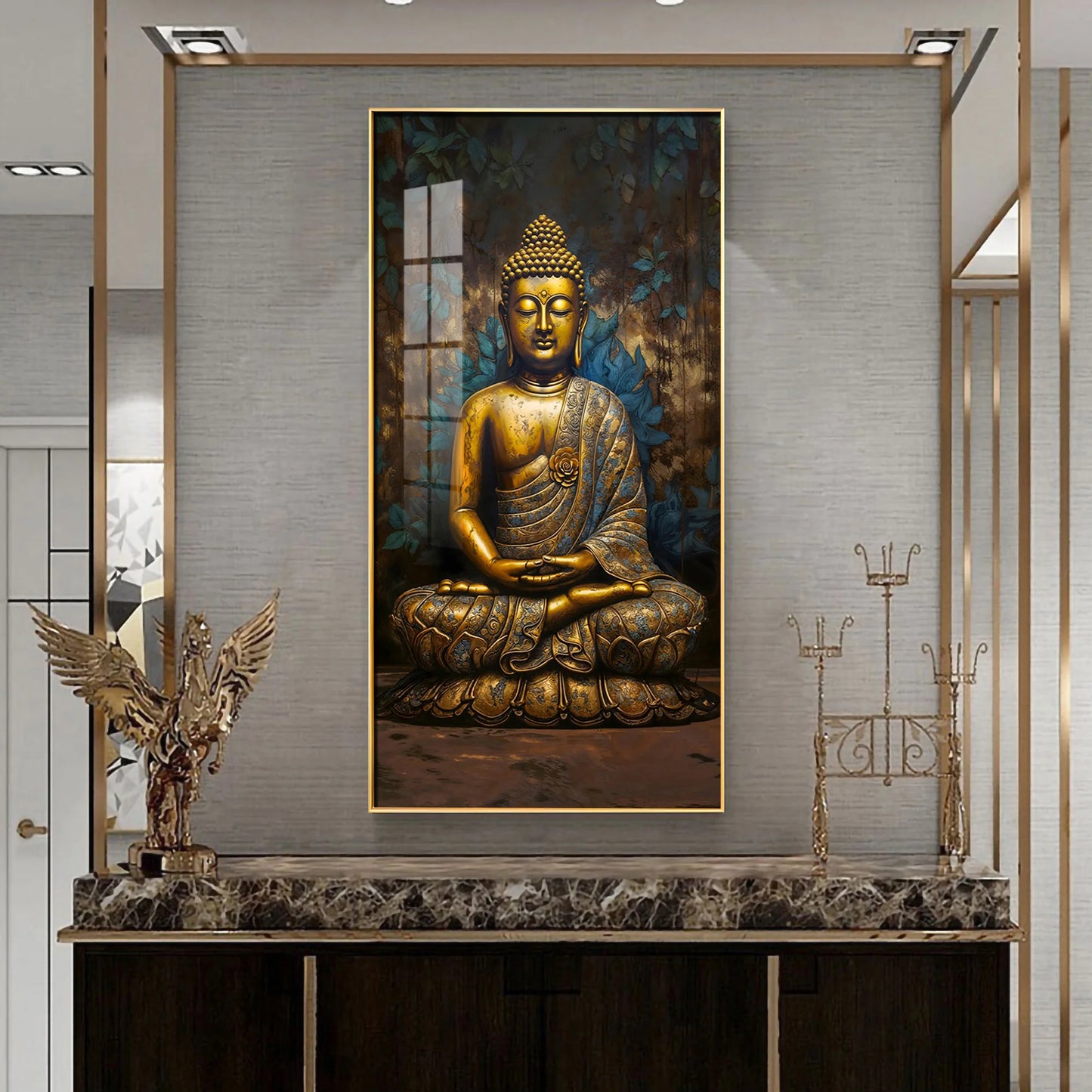 Tranquil Vista Buddha Premium Acrylic Vertical Wall Art