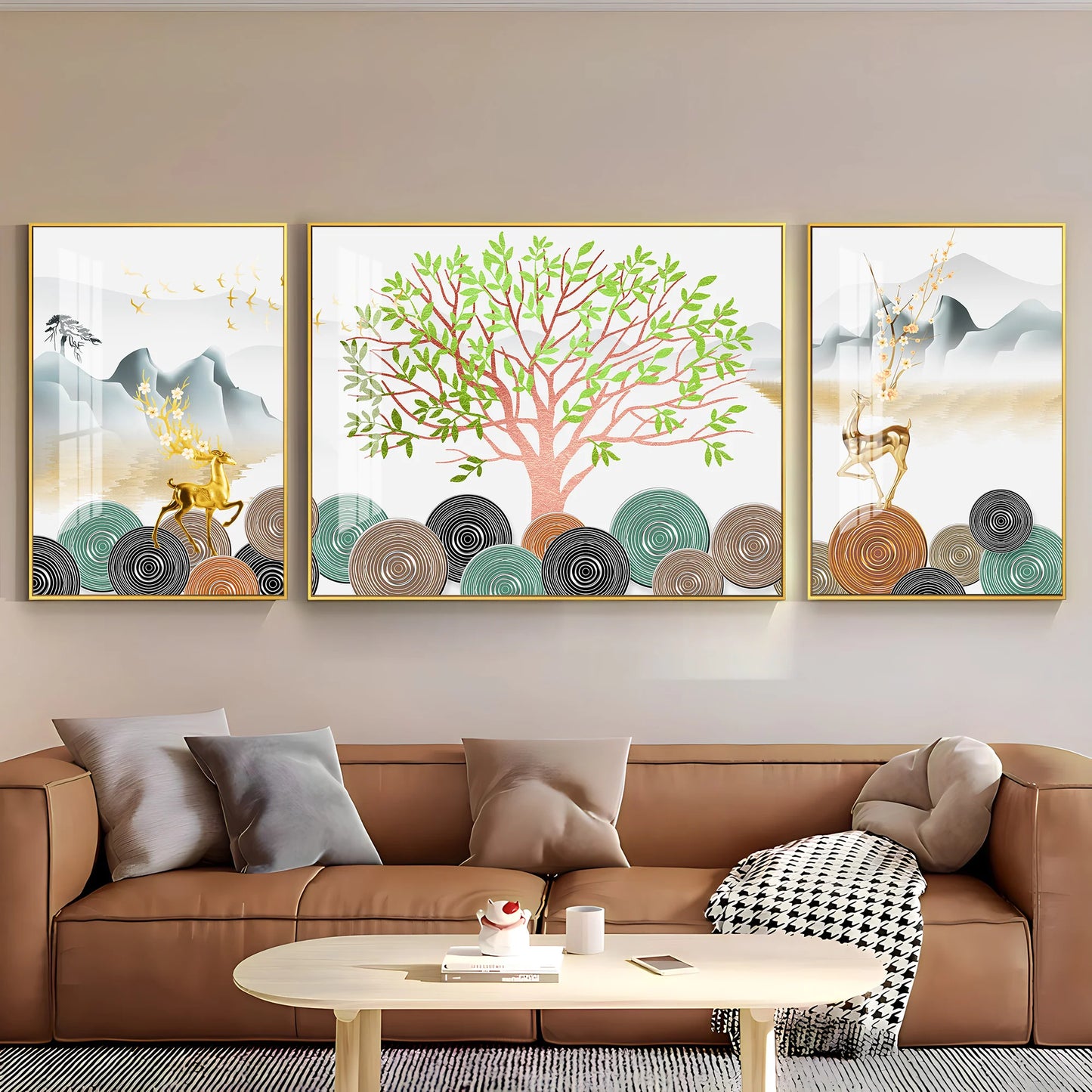 Blooming Tree Luxury Crystal Wall Art (Set of 3)