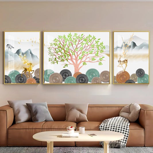 Blooming Tree Luxury Crystal Wall Art (Set of 3)