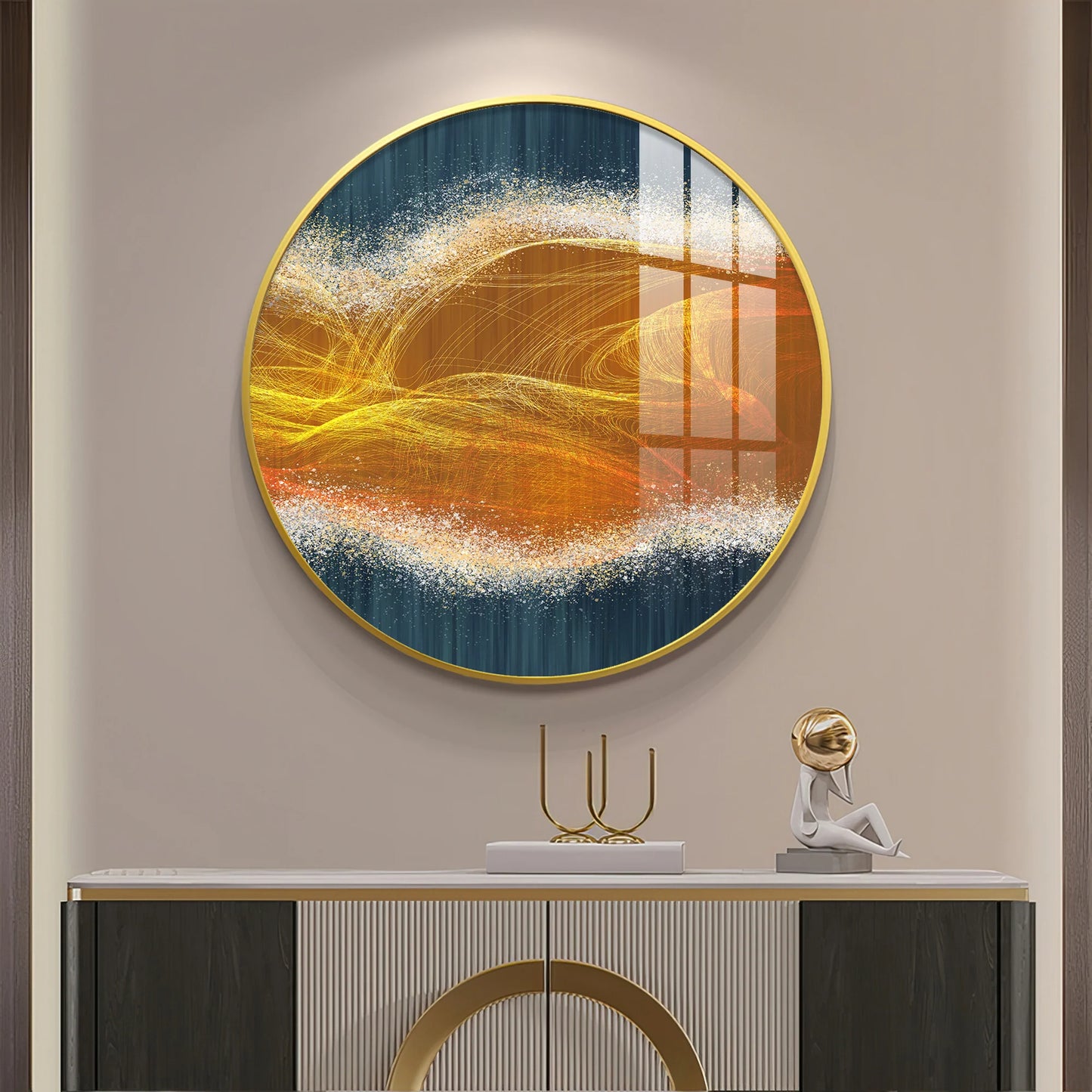 Waveform Whirl Premium Acrylic Round Wall Art