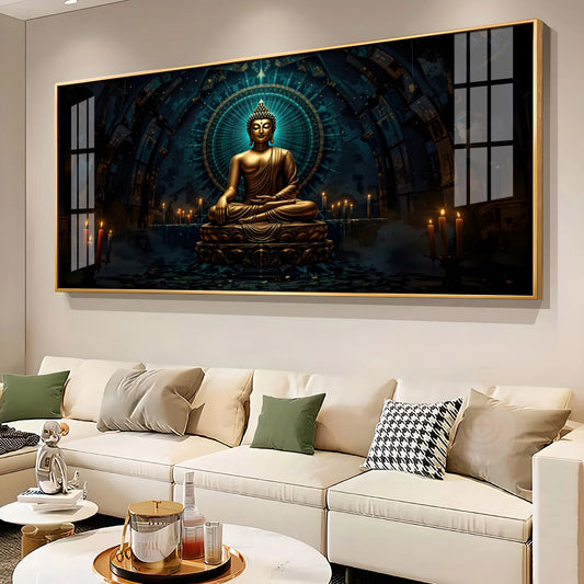 Mindful Living Buddha Premium Acrylic Horizontal Wall Art