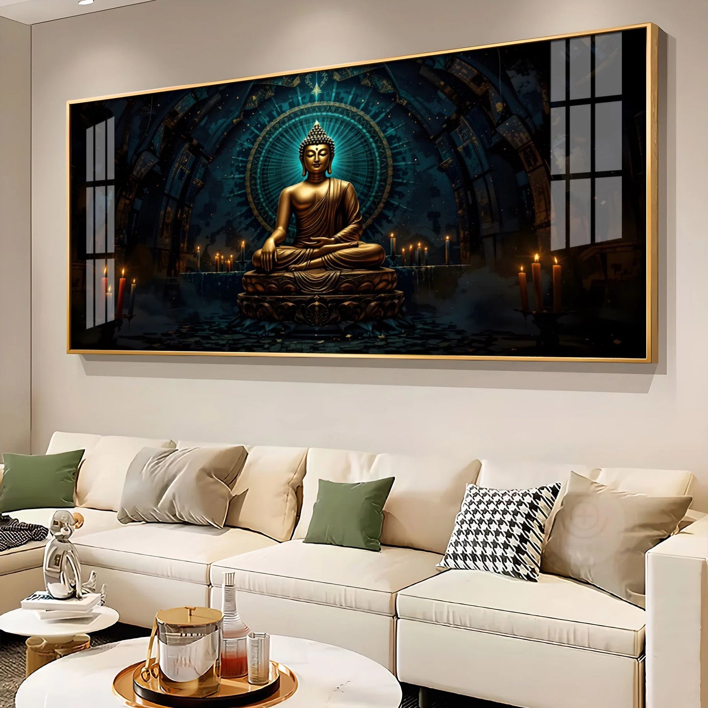 Mindful Living Buddha Premium Acrylic Horizontal Wall Art