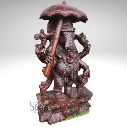 Wooden Vinayagar Statue 2ft