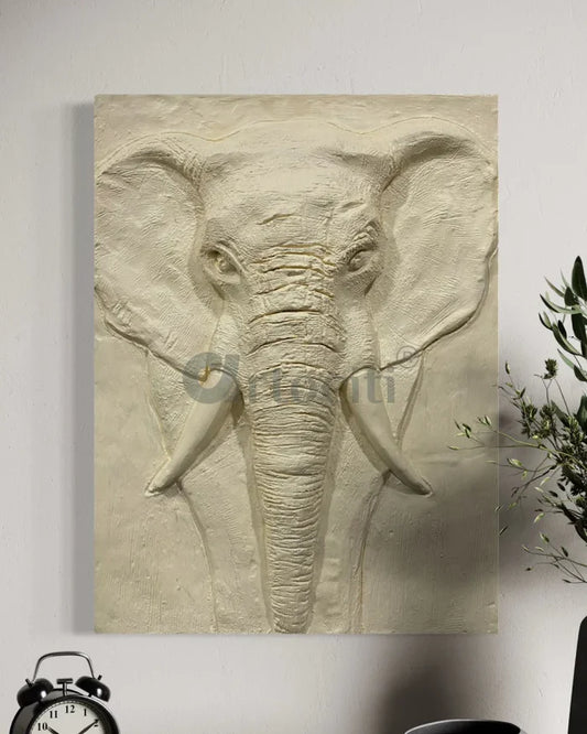 2X1.5 Feet Elephant Face 3D Relief Mural Wall Art | Abstract Nature wall art