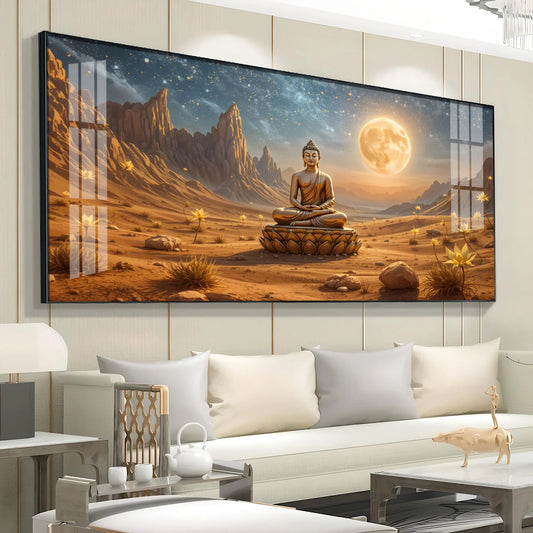 Buddha's Desert Harmony Premium Acrylic Horizontal Wall Art