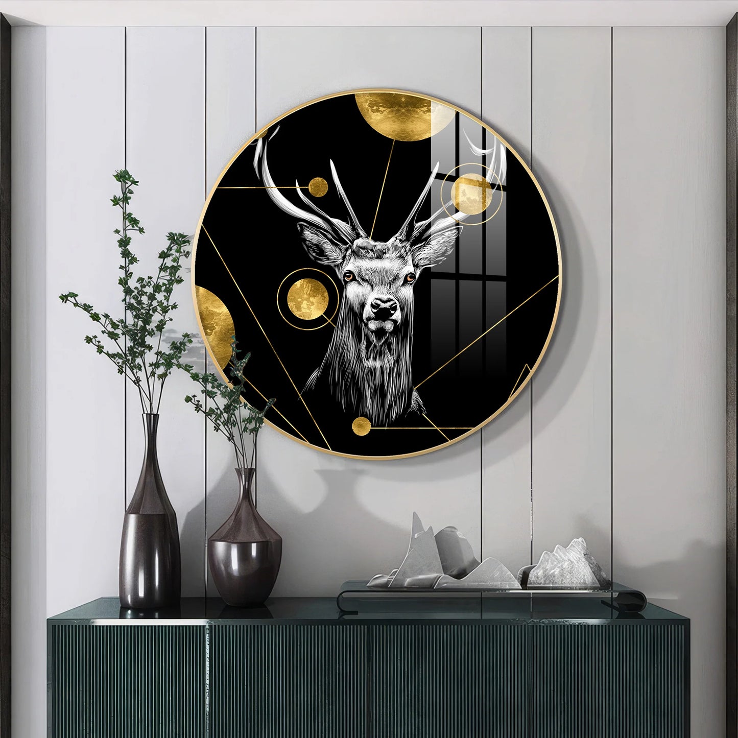 Regal Stag Premium Acrylic Round Wall Art