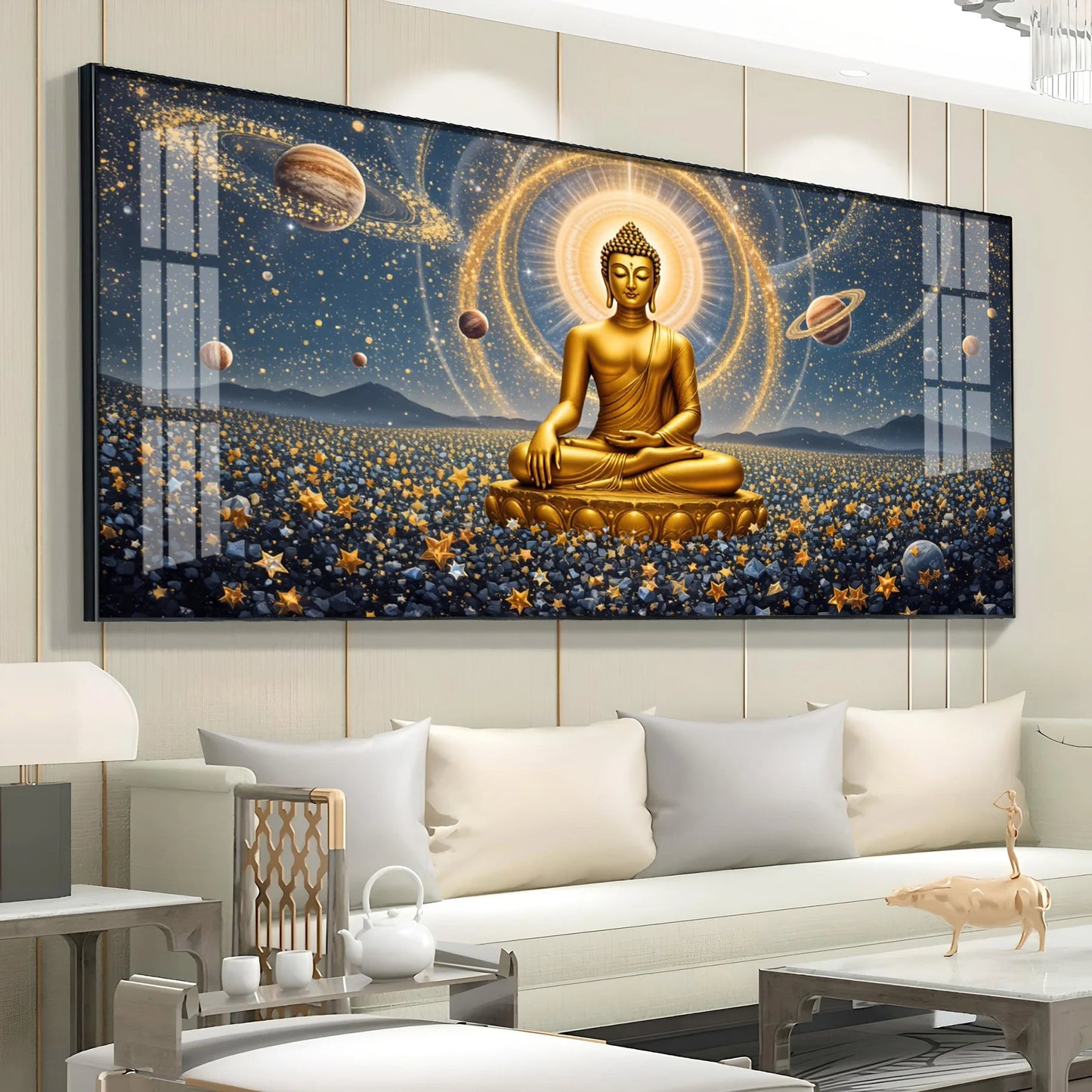 Peaceful Reflection Of Buddha Premium Acrylic Horizontal Wall Art