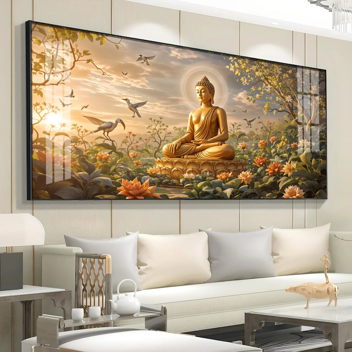 Buddha In Nature Stillness Premium Acrylic Horizontal Wall Art