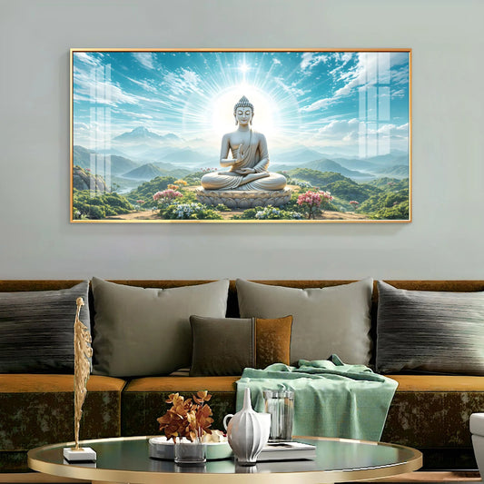 Serene Sunlit Buddha Premium Acrylic Horizontal Wall Art