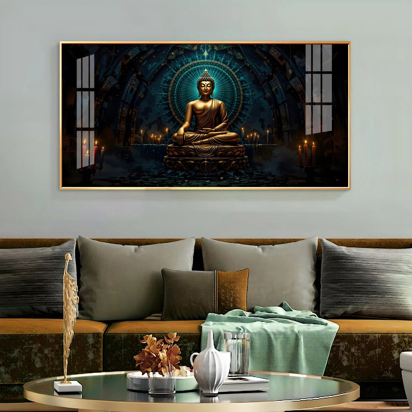 Mindful Living Buddha Premium Acrylic Horizontal Wall Art