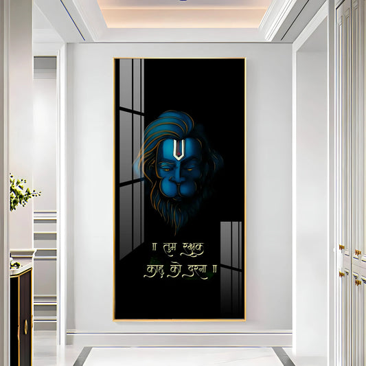 Jai Veer Hanuman Premium Acrylic Vertical Wall Art