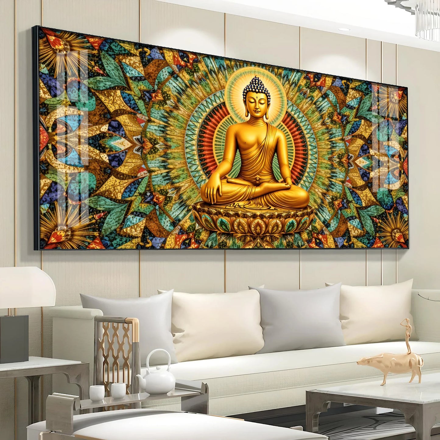 Radiant Harmony Of Buddha Premium Acrylic Horizontal Wall Art