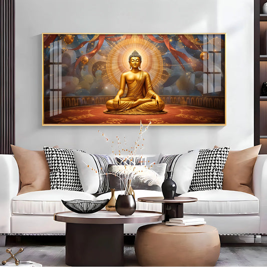 Enlightened Aura Of Buddha Premium Acrylic Horizontal Wall Art