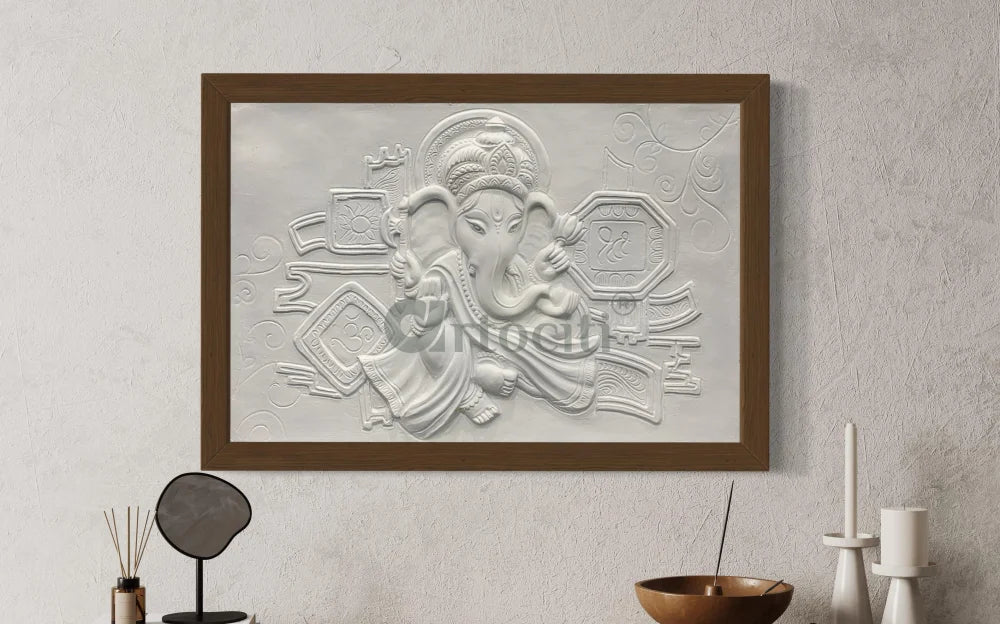 Divine Ganesha 3D Relief Mural