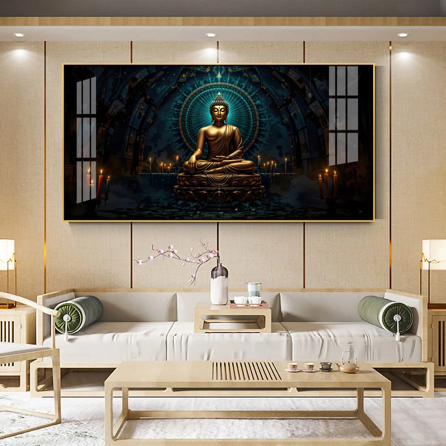 Mindful Living Buddha Premium Acrylic Horizontal Wall Art
