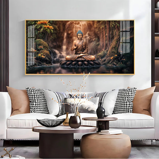 Tranquil Illumination Buddha Premium Acrylic Horizontal Wall Art