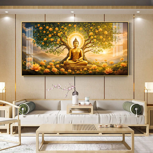 Buddha Meditating In Dayspring Premium Acrylic Horizontal Wall Art