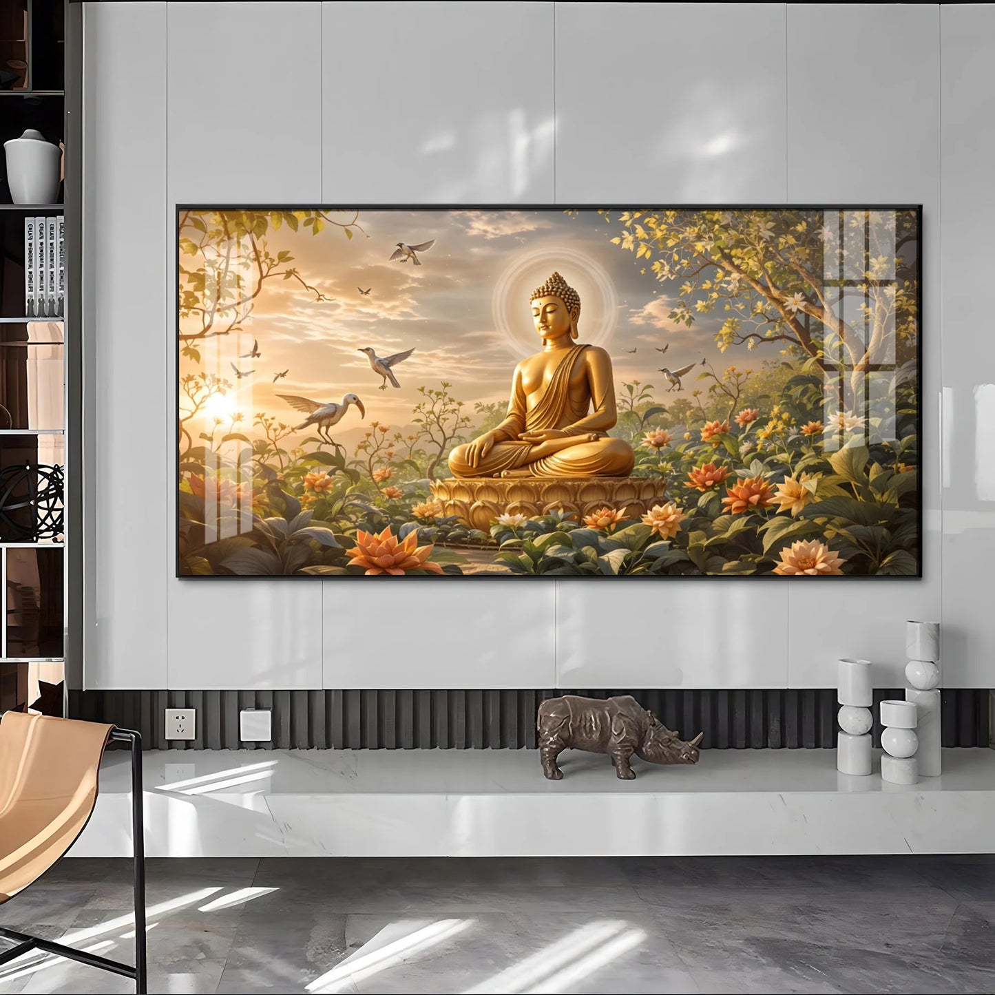 Buddha In Nature Stillness Premium Acrylic Horizontal Wall Art