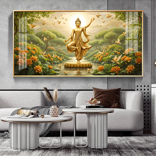 Buddha In Standing Premium Acrylic Horizontal Wall Art