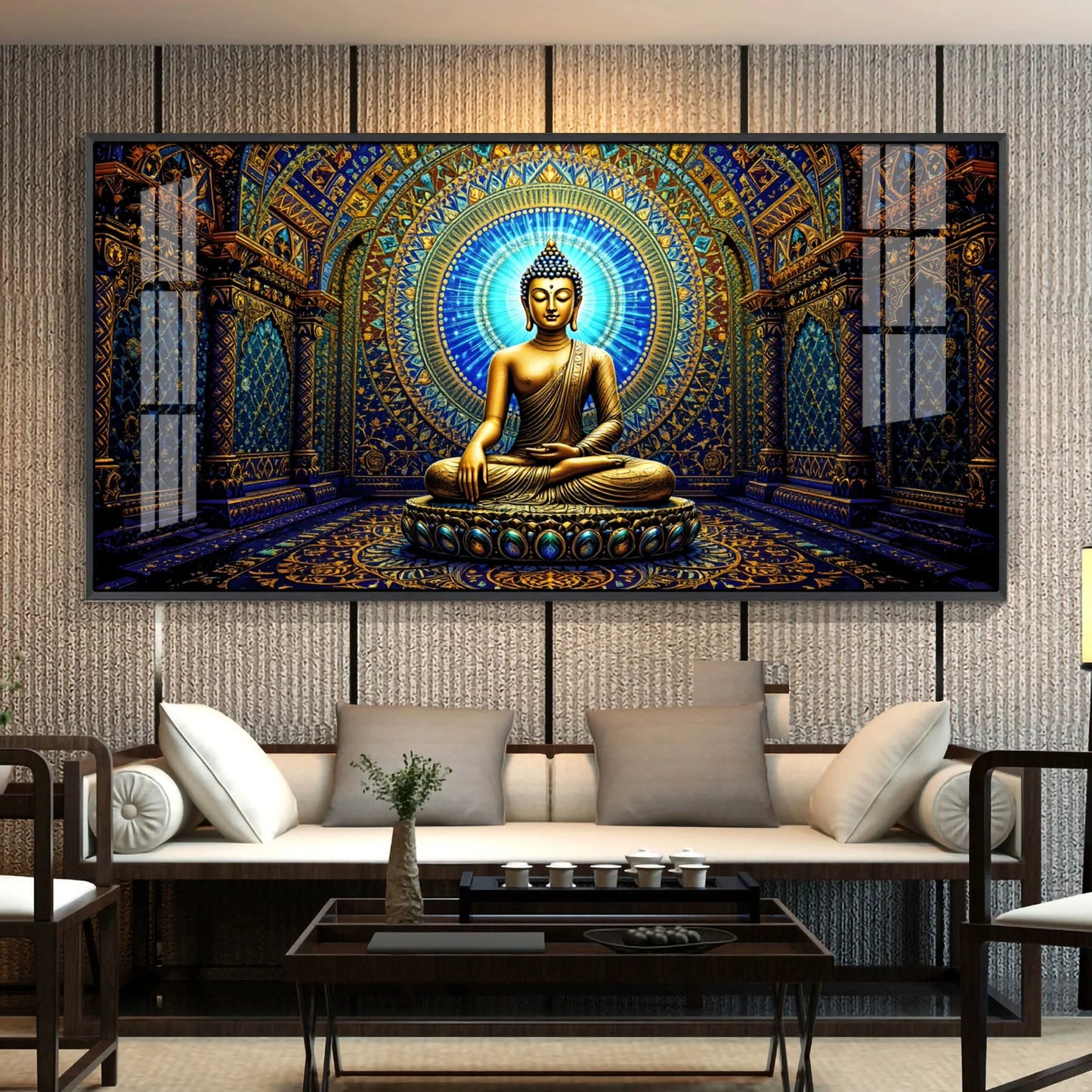 Harmony Buddha Mural Premium Acrylic Horizontal Wall Art