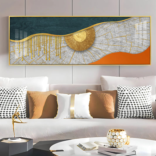 Sparkling Rays Luxury Crystal Horizontal Wall Art