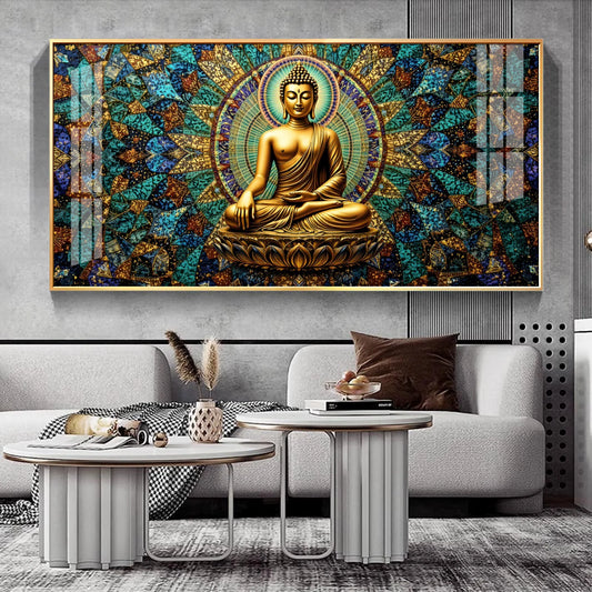 Buddha's Warm Embrace Premium Acrylic Horizontal Wall Art