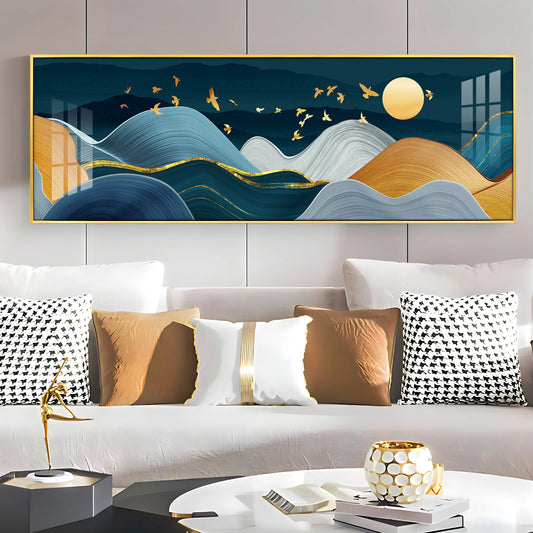 Scandinavian Mountains Luxury Crystal Horizontal Wall Art