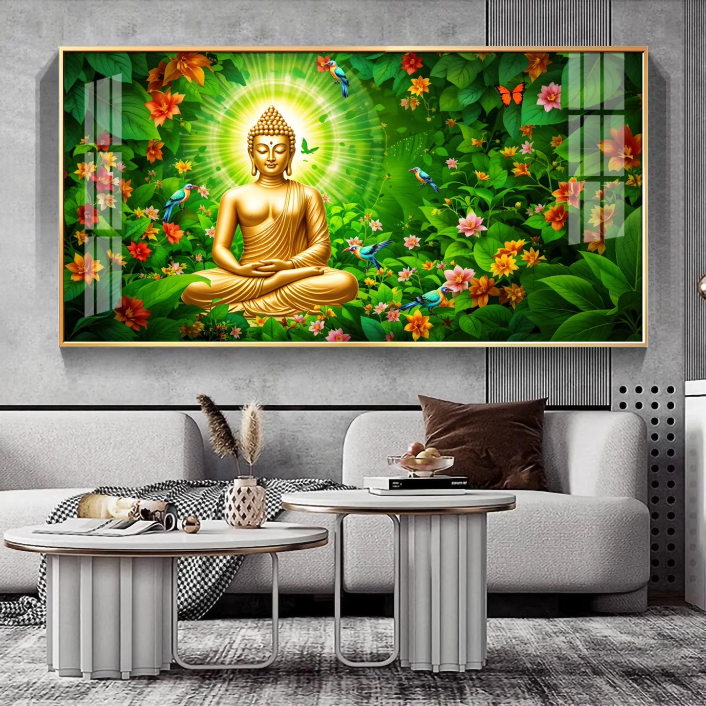 Buddha Bliss Flower Premium Acrylic Horizontal Wall Art