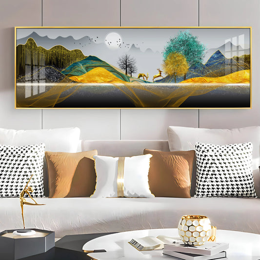 The Dawn at Forest Luxury Crystal Horizontal Wall Art