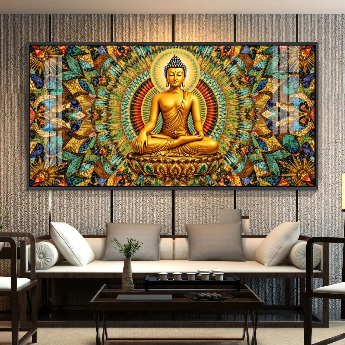 Radiant Harmony Of Buddha Premium Acrylic Horizontal Wall Art